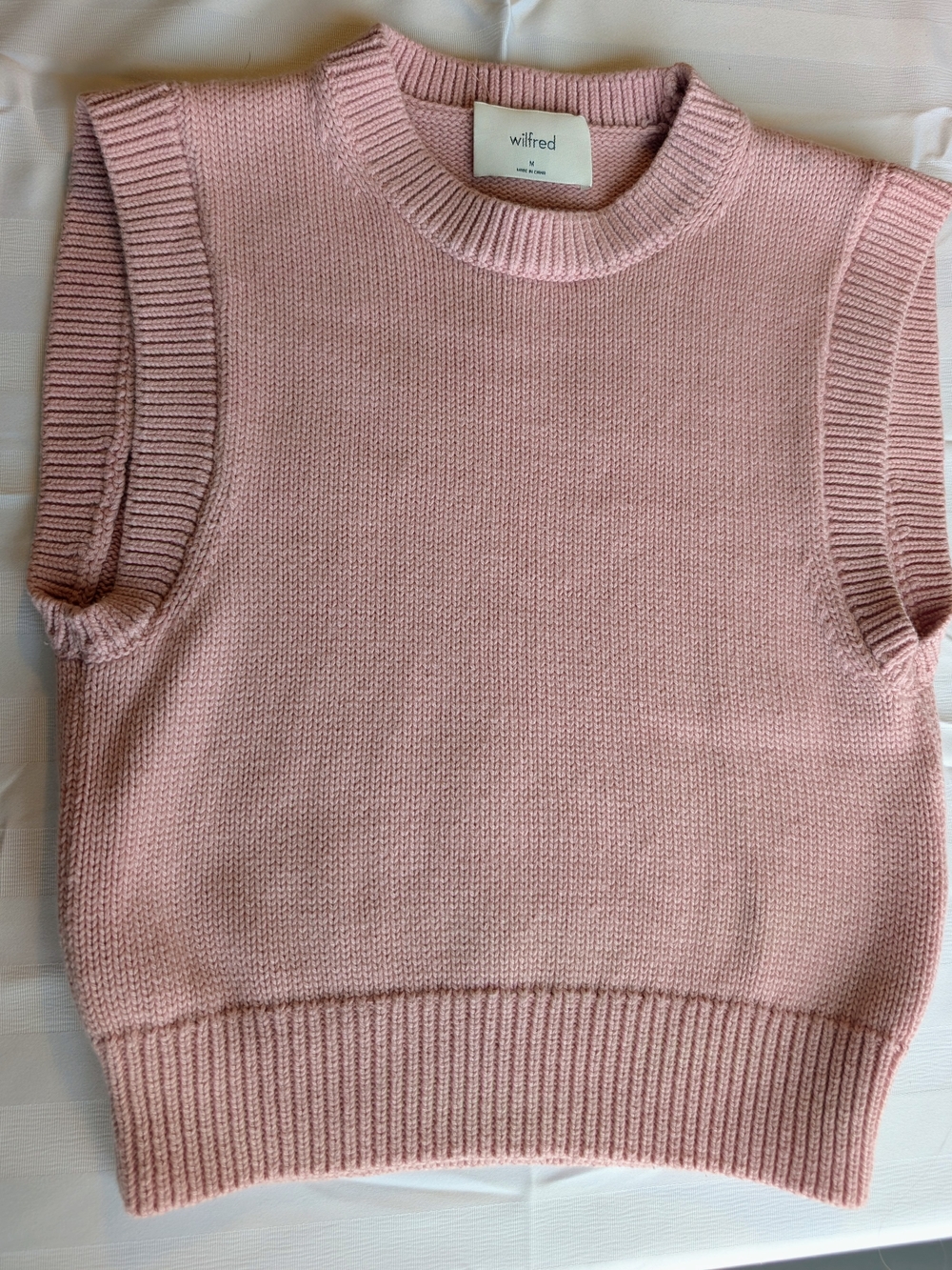 Wilfred Aritzia Pink Sleeveless Knit Sweater